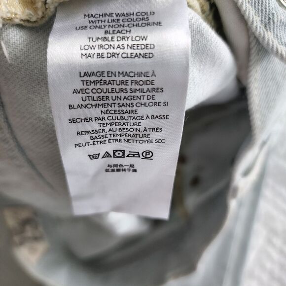 We the free free people distressed semi crop raw hem high rise button fly jeans - Picture 9 of 13